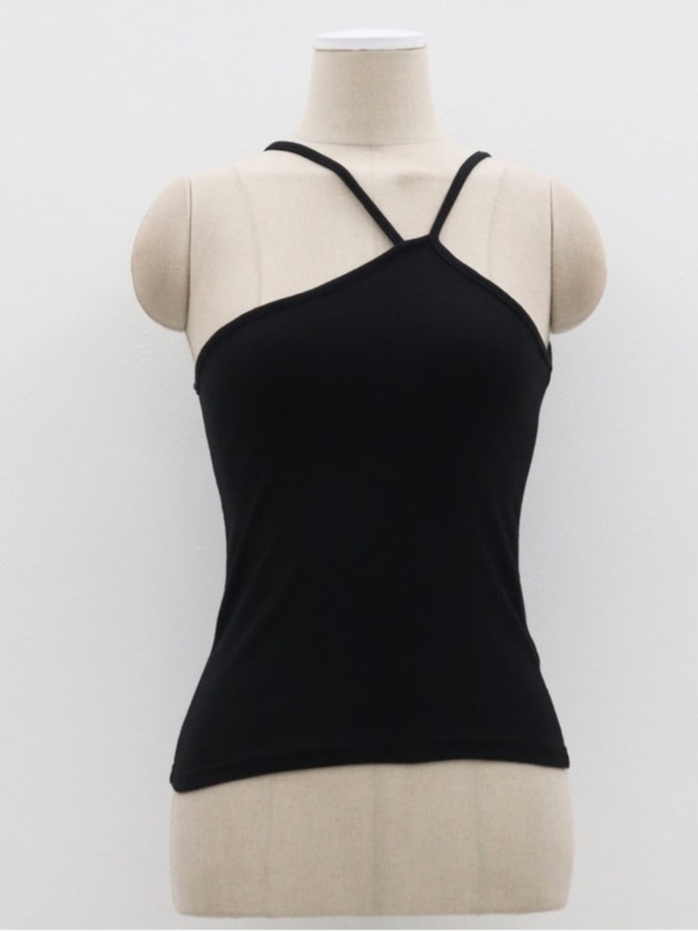 BLACK Unbalanced tank top